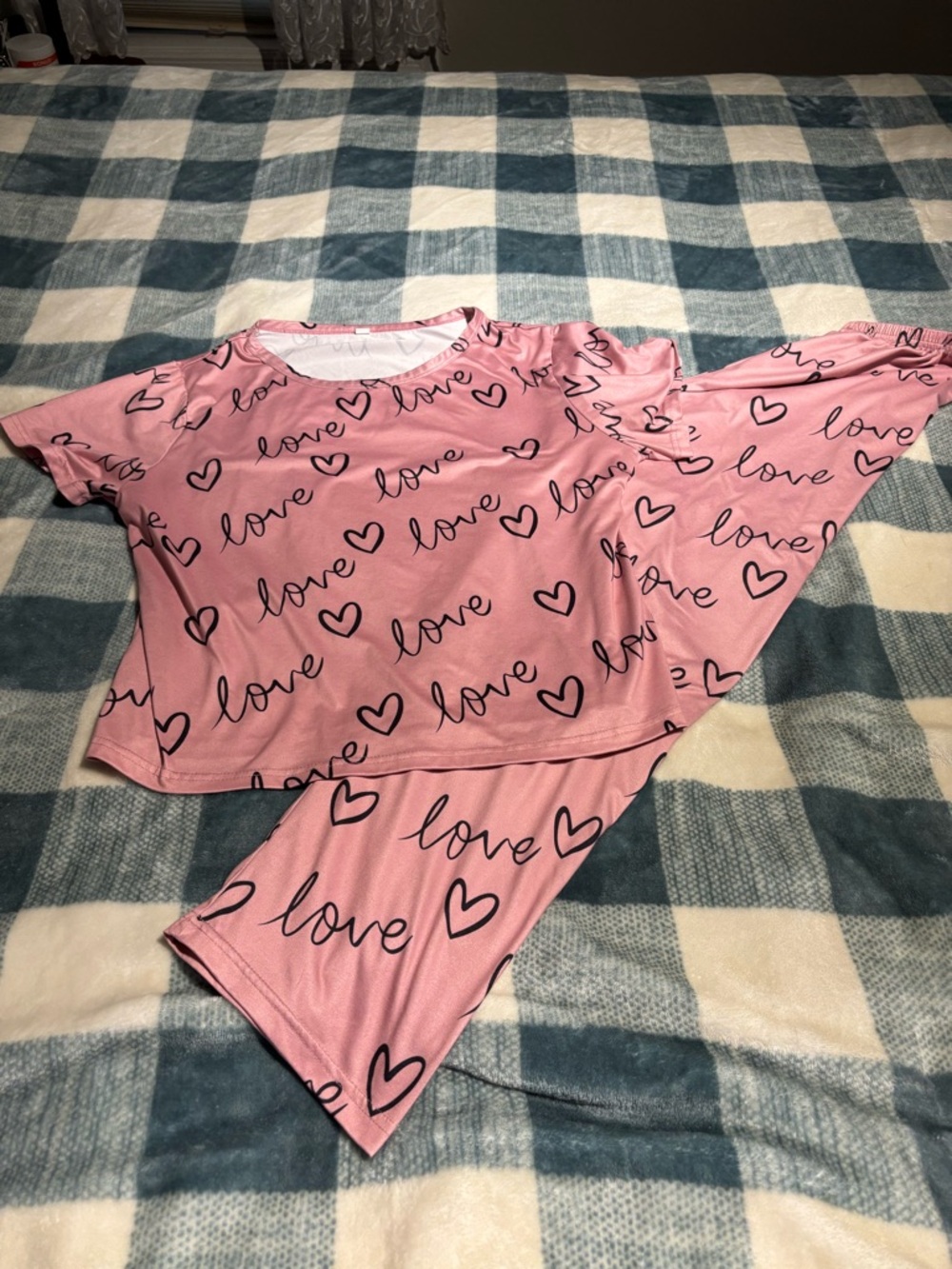 Pink and black soft pj set! Excellent condition